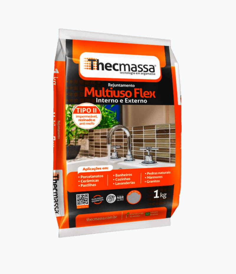 Rejunte Flex Marrom Café Tipo II 1KG - Thecmassa