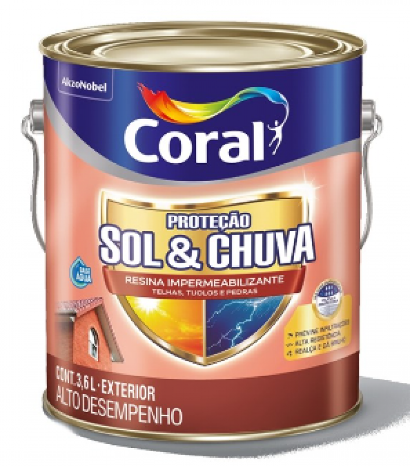 Resina Impermeabilizante Sol e Chuva Incolor 3,6L-Coral