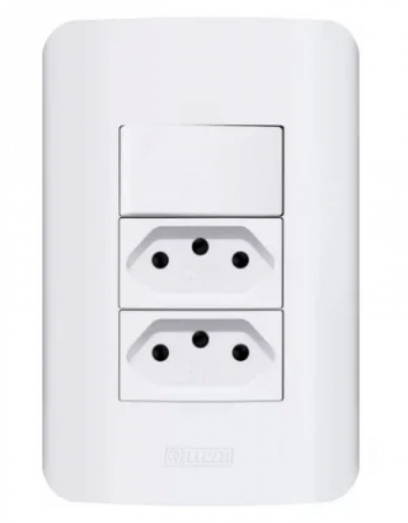  Interruptor Canoa  10A SP+2 Tomada 10A 4X2 Br 2616-Romazi