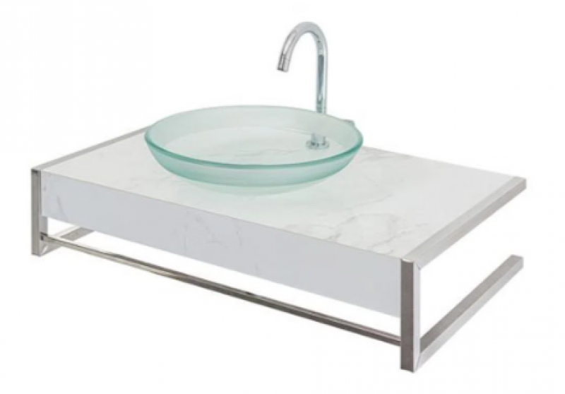 Lavabo Inox Marmo Porc Bege 922 - Cris Metal 