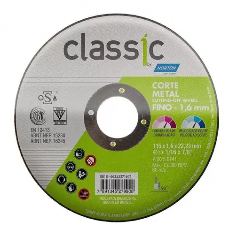  Disco Corte Classic Ar101 115x1,0x22,23 - Norton