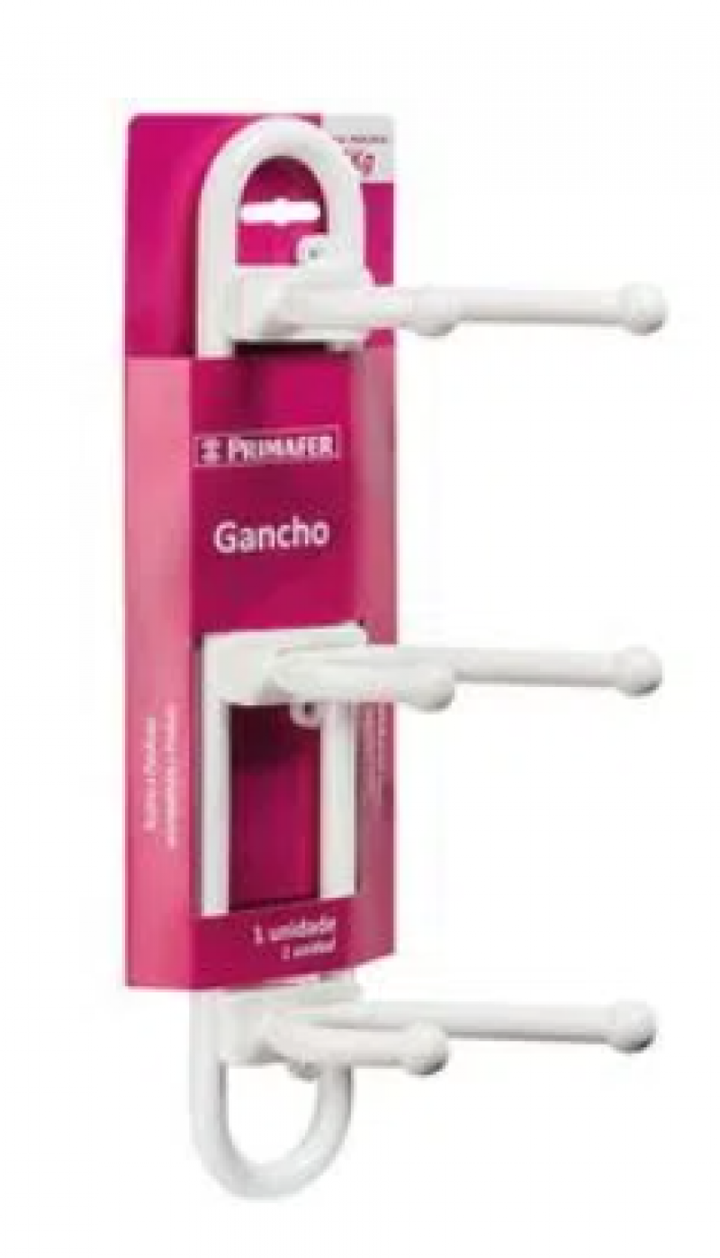  Cabide Parede 3 Ganchos 501-2 Branco - Primafer