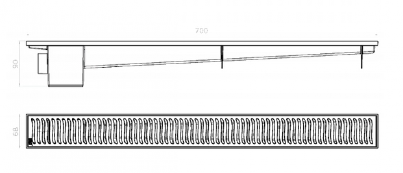  Ralo Linear Sifonado 70cm Branco 4027 - Herc