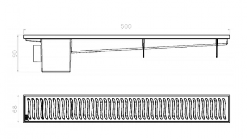  Ralo Linear Sifonado 50cm Branco 4025 - Herc