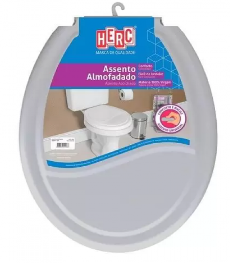  Assento Sanitário Almofadado Prime Cinza Cl 2386 - Herc