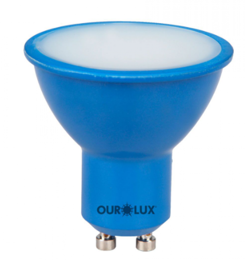 Lâmpada Dicdroica Led 4w Gu10 Azul 05471 - Ourolux