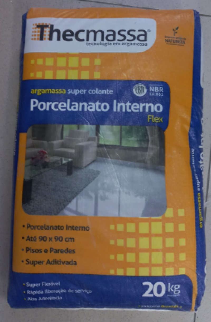  Argamassa Porcelanato Interno Flex 20KG - Thecmassa