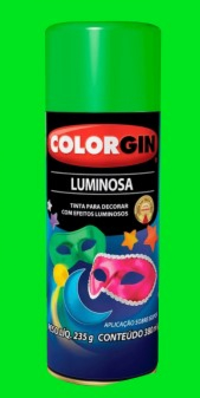 Tinta Spray Luminosa Verde 380ml 760 - Colorgin