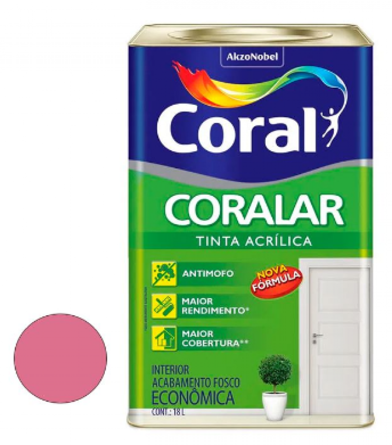 Tinta Acrílica Coralar Rosa Açai 18,0L - Coral
