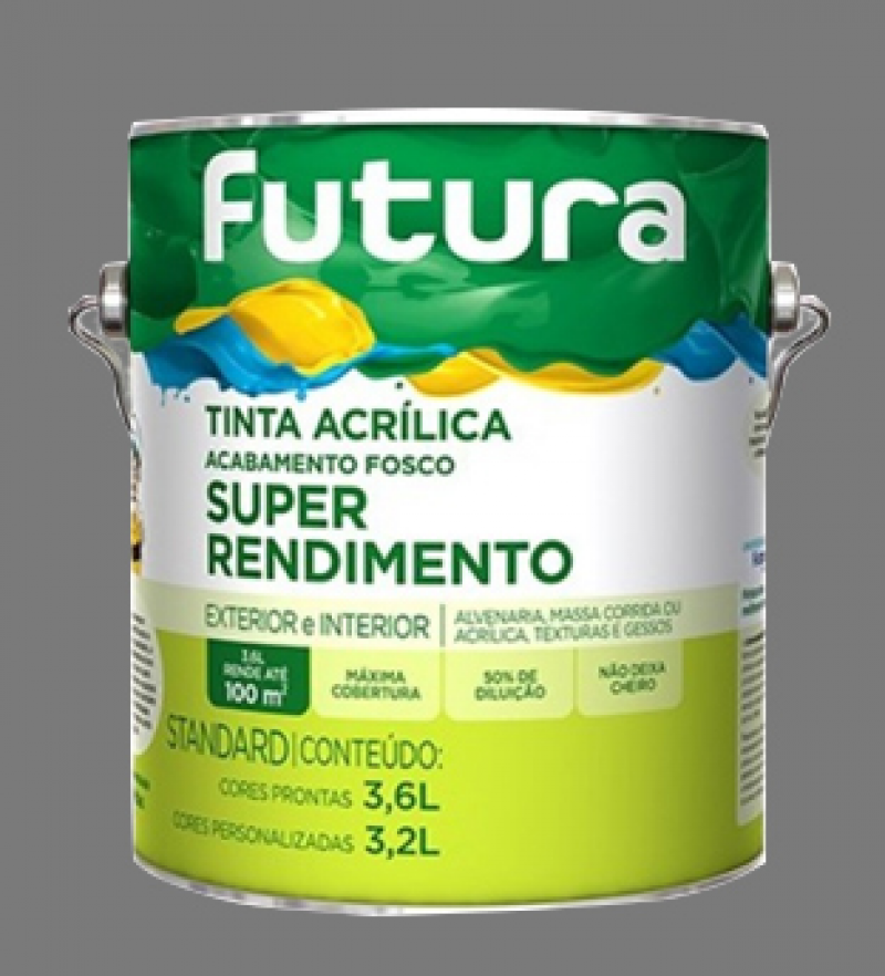 Tinta Acrílica Super Rendimento Inox 3,6l - Futura 