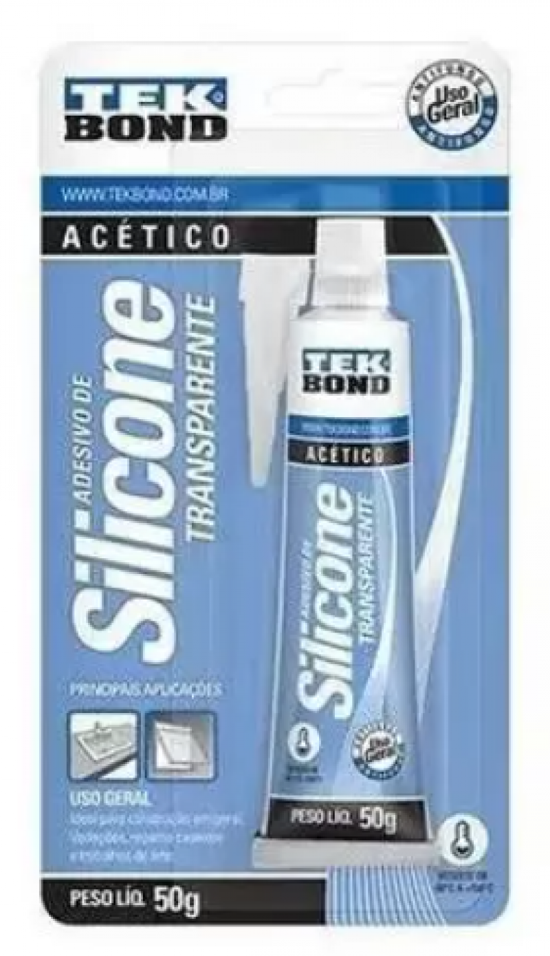  Adesivo Silicone Acetico Transp S/Blister 50g - Tekbond