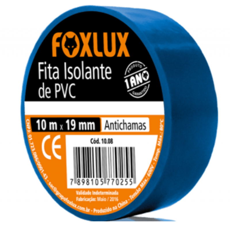 Fita Isolante Azul 19mmx10m - Foxlux 