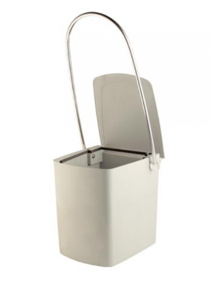 Lixeira C/ Alça Longa Gelo 20x23x25 100 - Cris Metal 