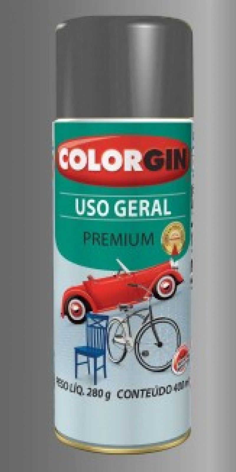 Tinta Spray Uso Geral Premium Grafite P/Rodas 400ml 57001 -Colorgin