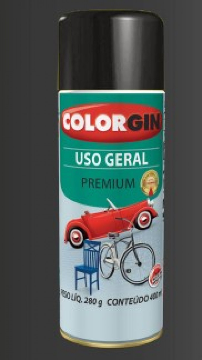 Tinta Spray Uso Geral Premium Preto Star 400ml 57151 - Colorgin