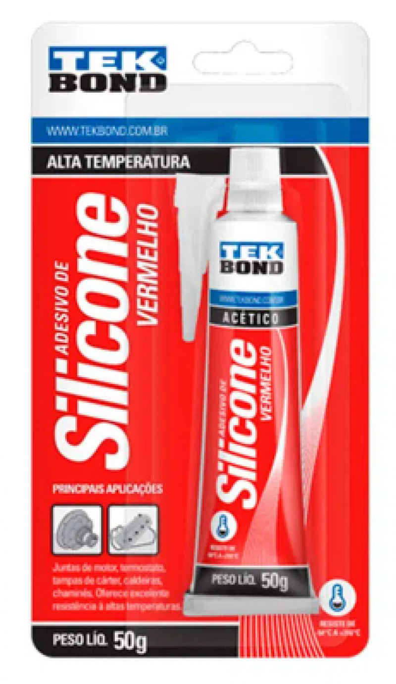 Adesivo Silicone Alta Temp Vermelho Bl 50g - Tekbond