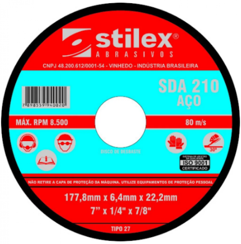 Disco De Desbacho Metais 7x1/4 7/8 - Stilex 