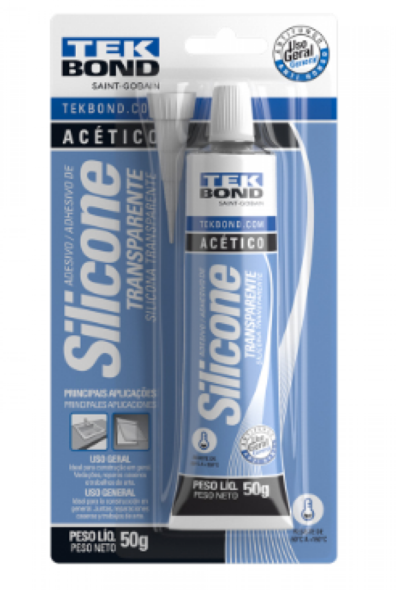 Adesivo Silicone Acético Transparente 50g - Tekbond 