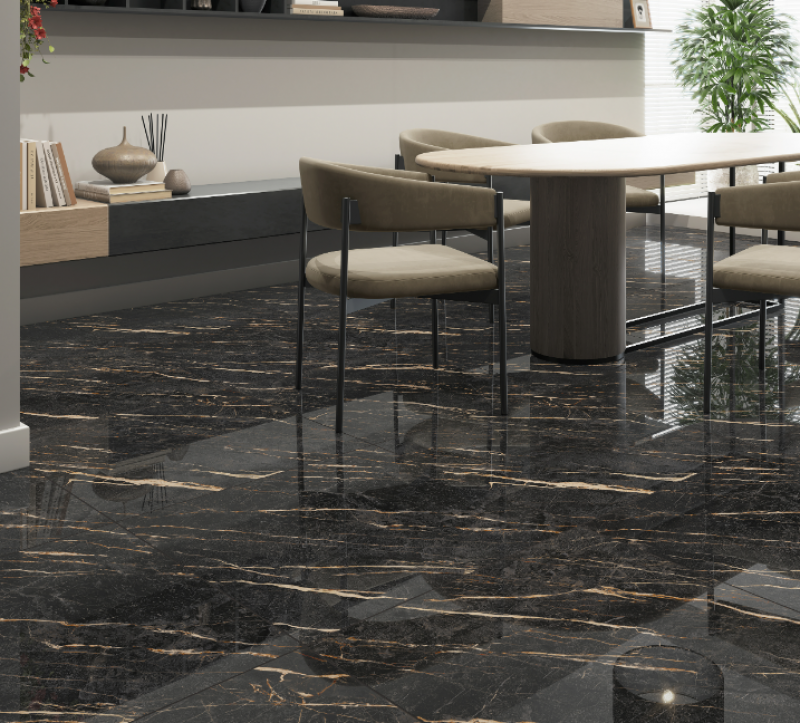 Piso Royal Nero 74 X 74 874005 - Bellacer