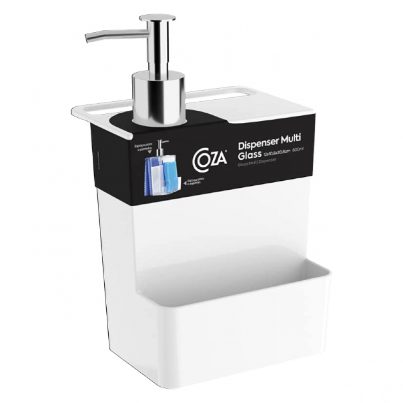 Dispenser Multi Glass 600ml Branco - Coza 