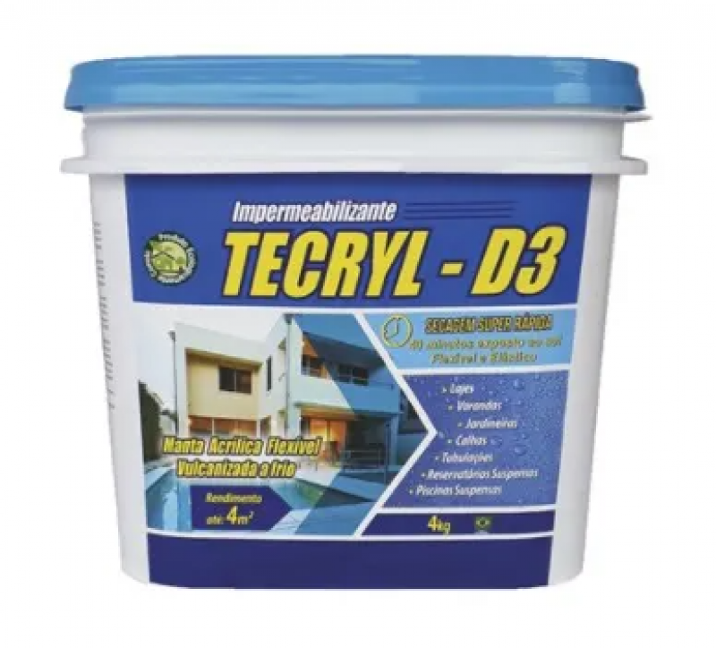 Impermeabilizante D-3 Azul  4.0 Kg - Tecryl