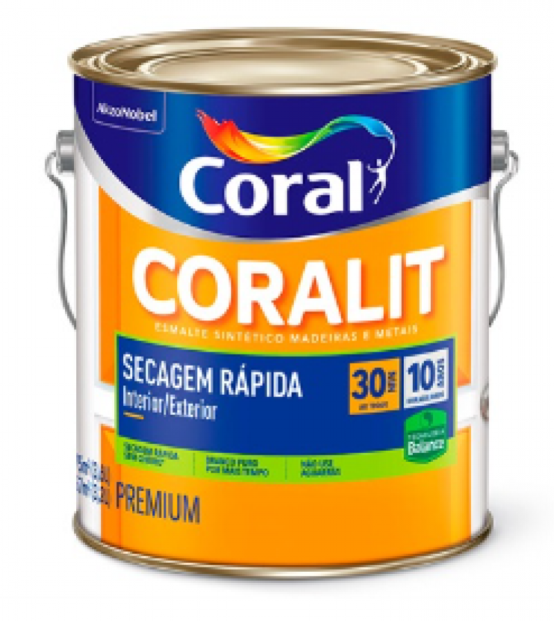 Tinta Esmalte Premium Acetinada Coralit  Zero Branco 3.6l - Coral