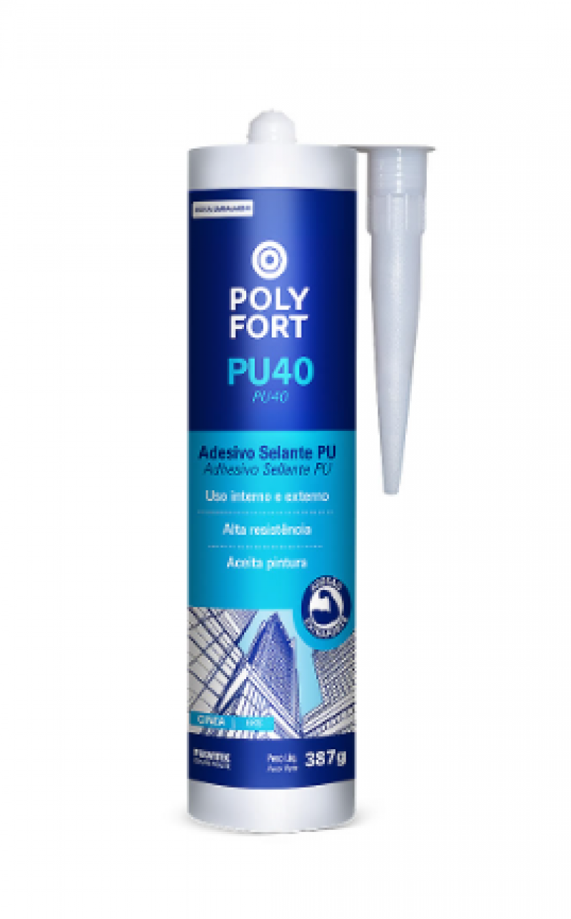 Adesivo Pu40 Polyfort Cinza 387G - Pulvitec