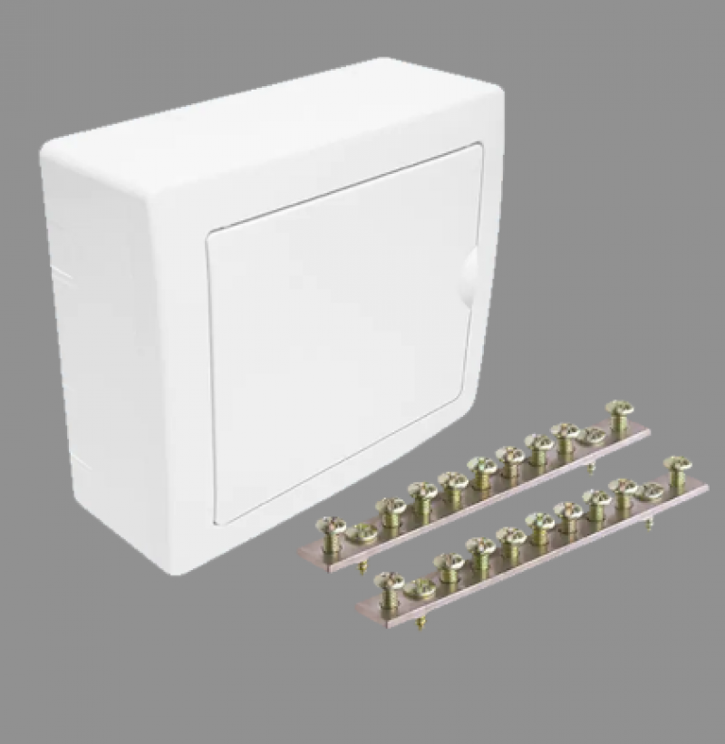 Quadro De Distribuição De Sobrepor Com Barramentos Para 6 Disjuntores Nema / Din 3214 - Fame 