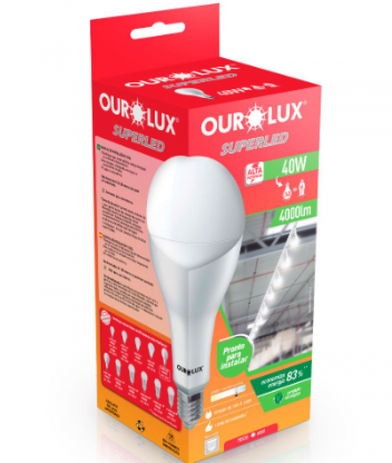 Lâmpada Led Alta Potência 40w Bivolt 6500k 20377 - Ourolux 