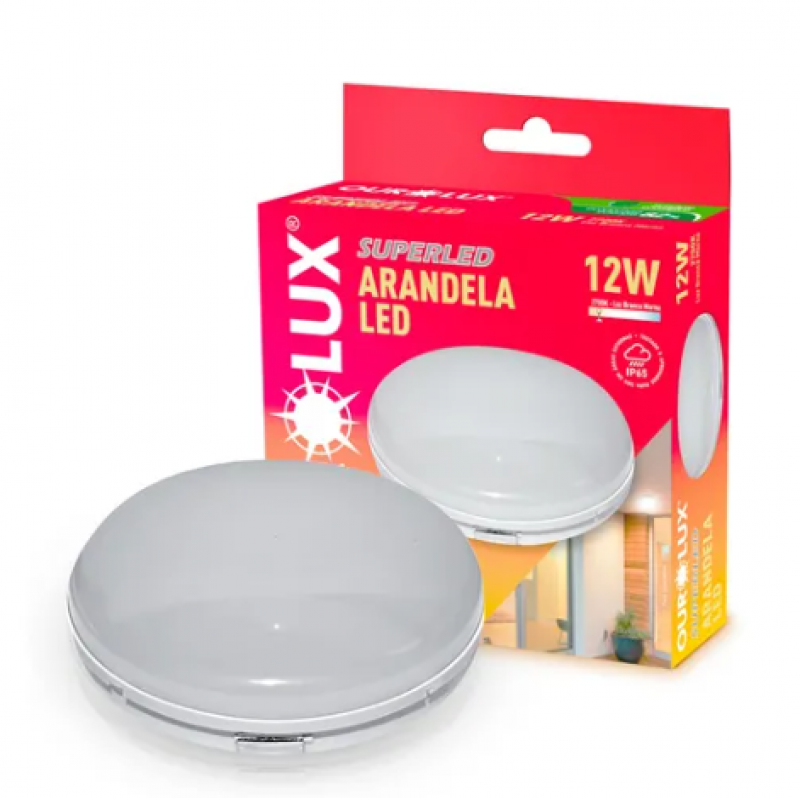 Arandela Led Redonda 12W BIV 2700K 05805 - Ourolux