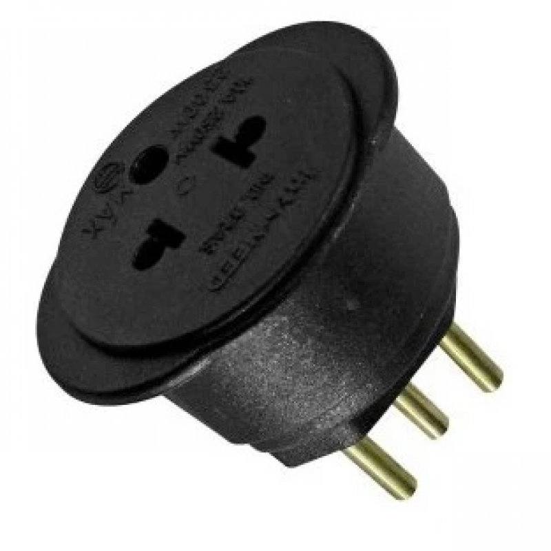  Pino Adaptador 2p Universal 3 Em 1 10a Preto - Interneed