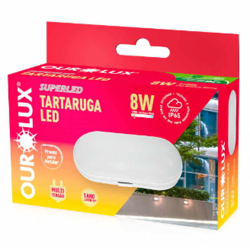 Luminária Tartaruga Led Oval 8W Biv 2700K 05801 - Ourolux