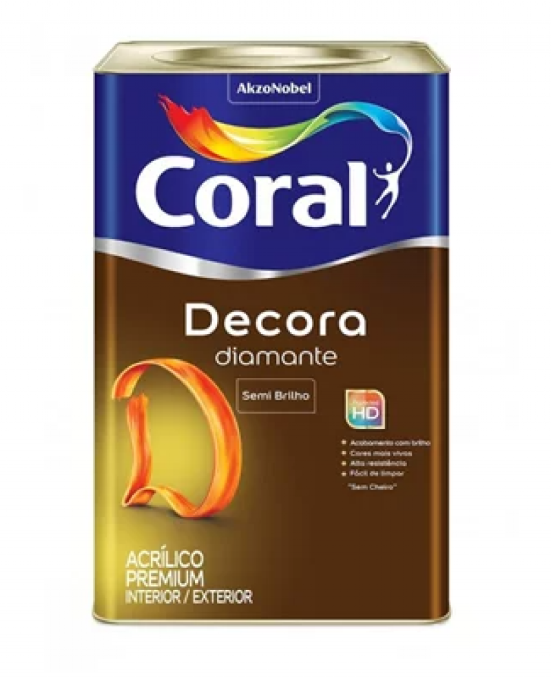 Base Acrílica Decora Diamante Semi Brilho 16 l - Coral