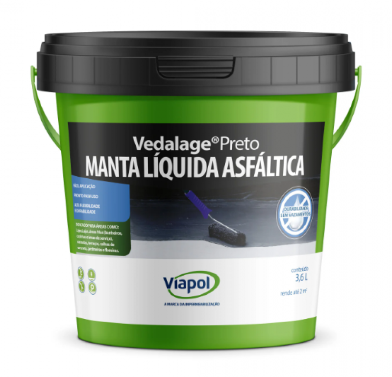 Manta Líquida Vedalage Preto 3,6l - Viapol 