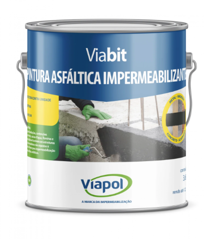 Tinta Asfáltica Impermeabilizante Viabit 3,6l - Viapol 