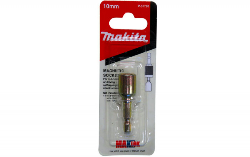 Soquete Magnético 10mmx1/4" P-51720 - Makita 