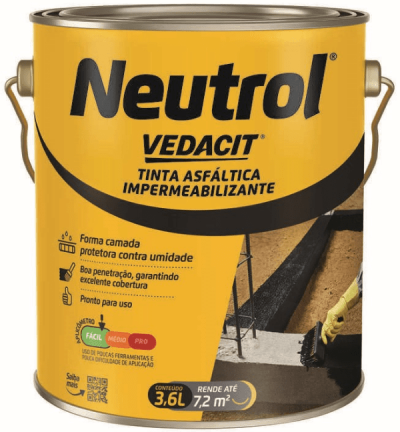 Tinta Asfáltica Impermeabilizante Neutrol 3,6L - Vedacit