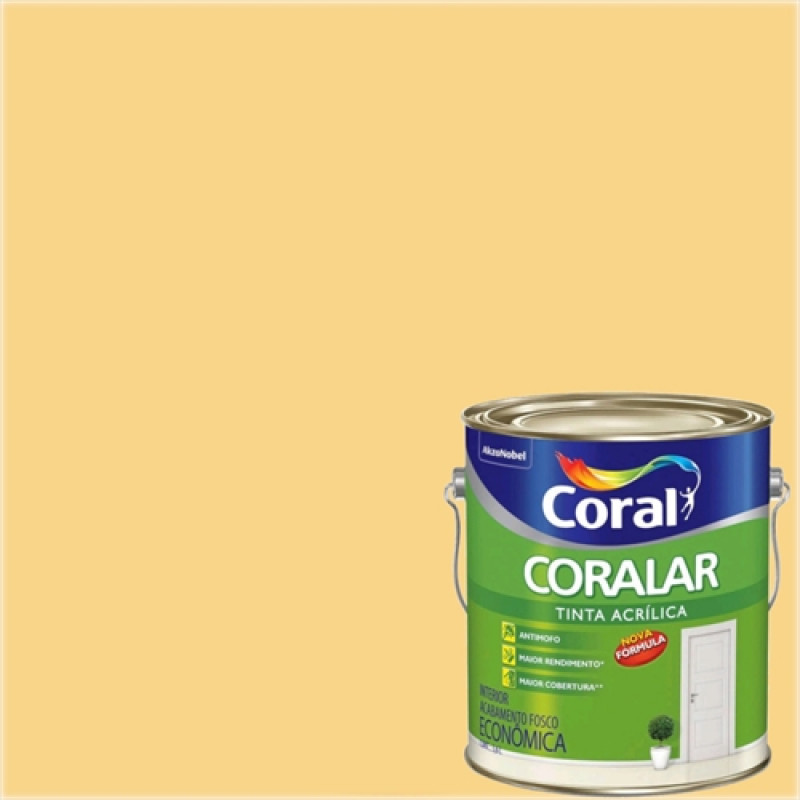 Tinta Coralar Econômica Acrílica Fosco Amarelo Canário 3,6L - Coral