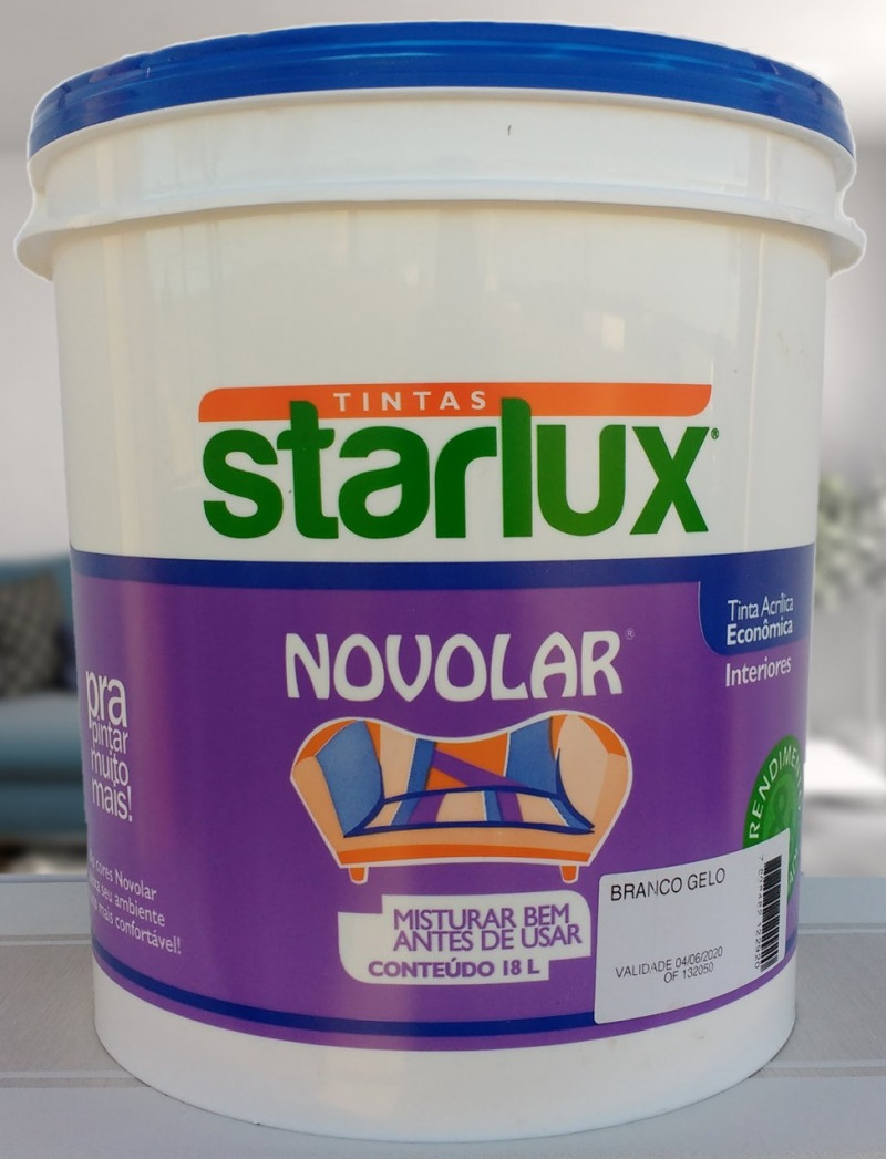 Tinta Acrílica Novolar Cor Branco Neve 15L - Starlux