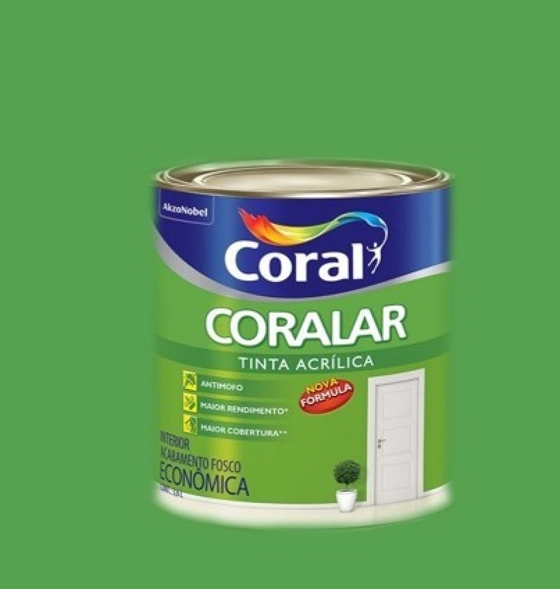 Tinta Coralar Econômica Acrílica Fosco Verde Timbalada 3,6L - Coral