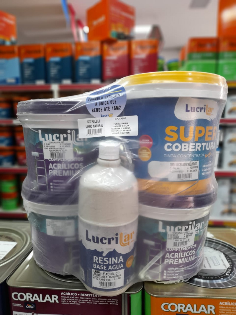 Textura Acrilica Kit Fulget Linho Natural 23.5KG - Lucrilar 