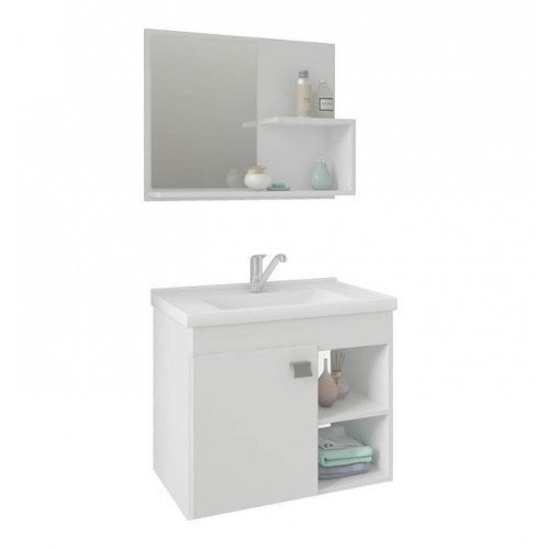 Gabinete Lótus com Espelho 55cm Branco - Mgm