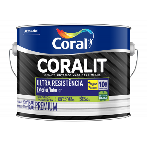 Esmalte Sintético Ultra Resistência Balance Brilhante Cor Preto 2,4L - Coral