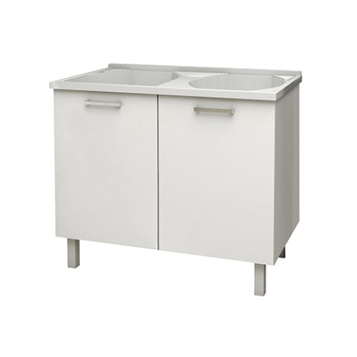 Gabinete em Aço com Tanque Flat 100x61 cm Branco - Cozimax