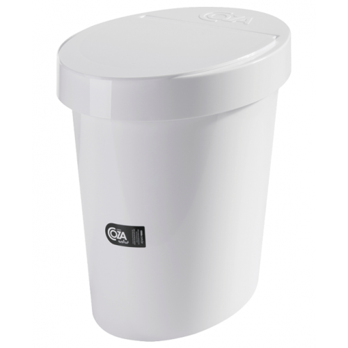 Lixeira Oval Glass 5L Branco - Coza 