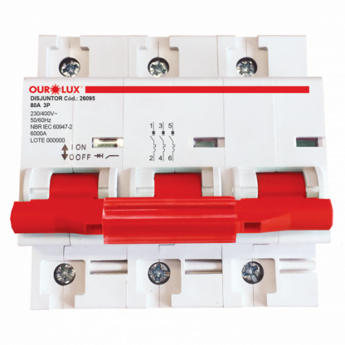 Disjuntor Tripolar 80A (C) - Ourolux