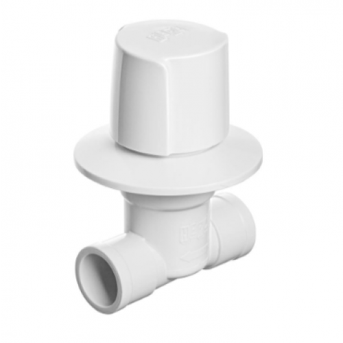 Registro De Pressão Soldável 20mm C/ Canopla Branca 1000000107 - Herc
