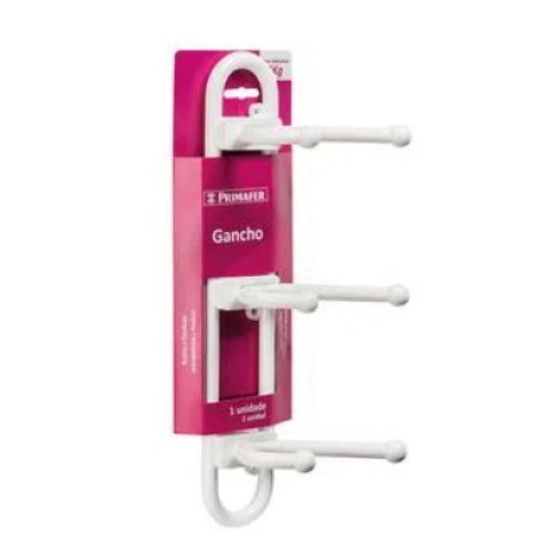 Cabide Parede 3 Ganchos 501-2 Branco - Primafer
