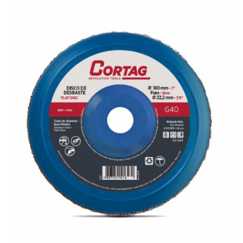  Disco Desbaste Flap 7" 180MM CSBP G40 - Cortag