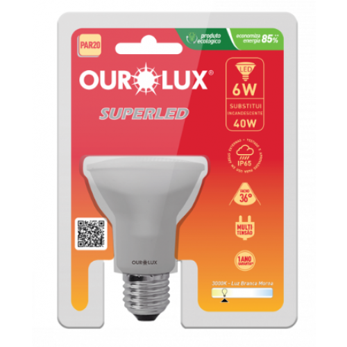 Lâmpada Led PAR20 6W 3000K 20098 - Ourolux